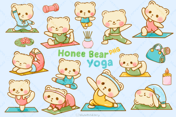 Download Kawaii Bear Yoga Clipart - Yoga clipart Collection