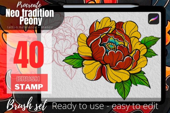 Download 40 Peony Tattoo Stencil Brush Procreate - Tattoo Collection