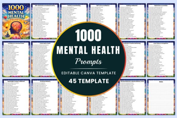 Download 1000 Mental Health Prompts KDP Interiors - Kdp Collection