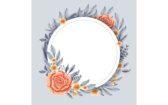 Download Watercolor Floral Frame with Circular - Circular Collection