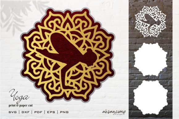Download Yoga Vector Mandala SVG 3D Layered - Vector mandala Collection
