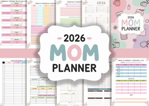 Download 2026 Mom Planner 👩‍👧 KDP Interiors - Kdp Collection