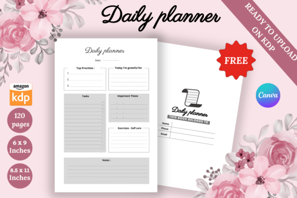Download FREE KDP Interior Daily Planner - Kdp Collection