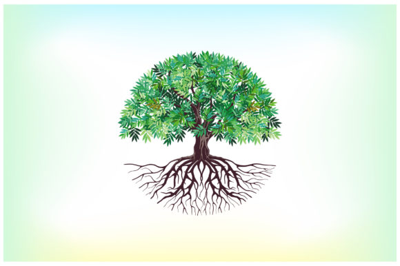 Download Tree and Roots Vector Circular Shape - Circular Collection