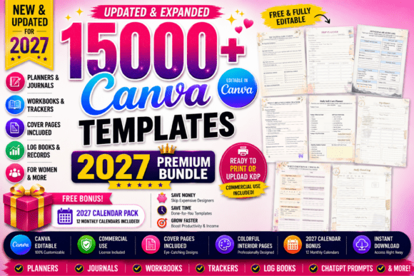 Download 15000+ Canva Templates | 2027 KDP Bundle - Kdp Collection
