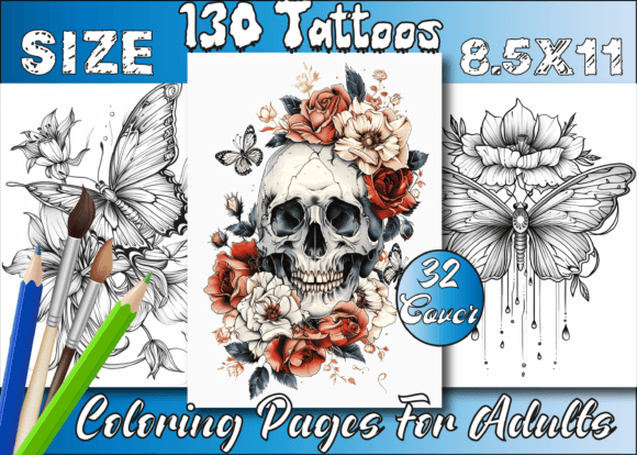 Download Tattoos Coloring Book for Adults - Tattoo Collection