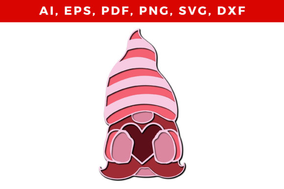 Download Layered Loving Gnome SVG Craft Cut File - Craft cut file Collection