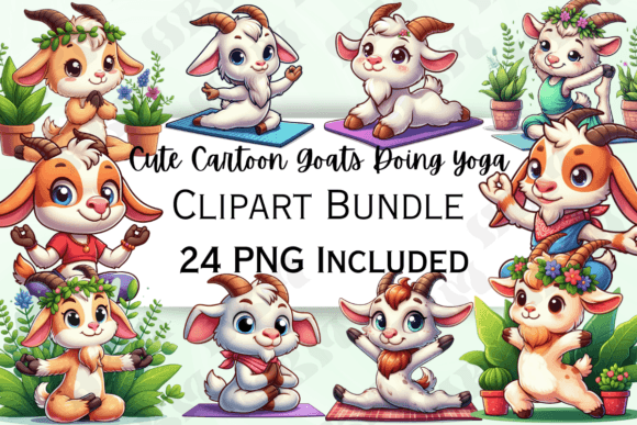 Download Cute Cartoon Goat Yoga Clipart - Yoga clipart Collection