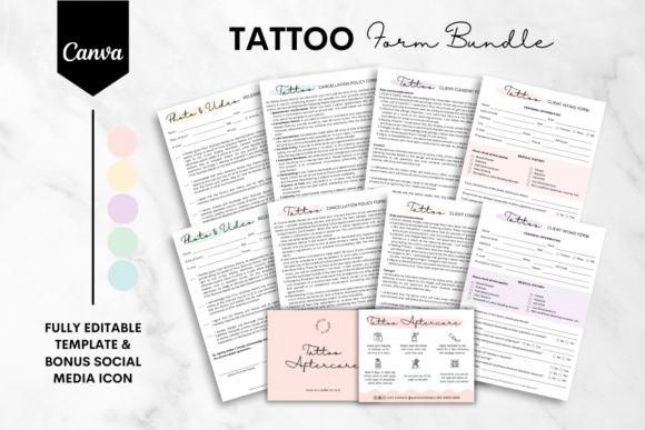 Download Tattoo Business Form Template Bundle 1 - Tattoo Collection