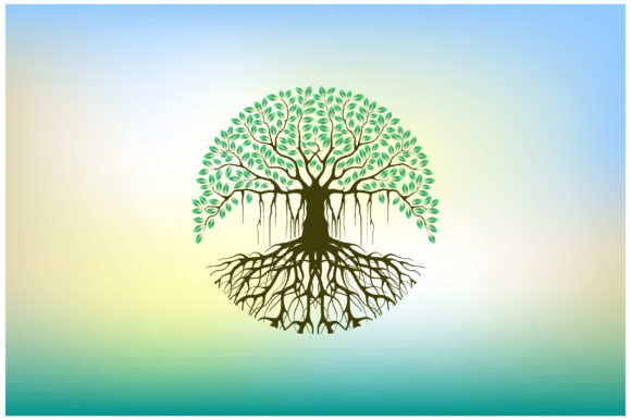 Download Abstract Circular Banyan Tree, Myth Logo - Circular Collection