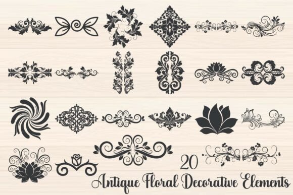 Download Antique Floral Decorative Elements - Decorative elements Collection