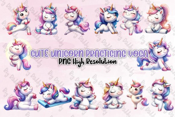 Download Cute Unicorn Practicing Yoga Clipart PNG - Yoga clipart Collection