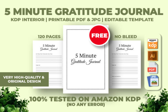 Download 5 Minute Gratitude Journal KDP Interior - Kdp Collection