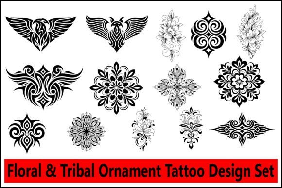 Download Floral &amp; Tribal Ornament Tattoo Set - Tattoo Collection